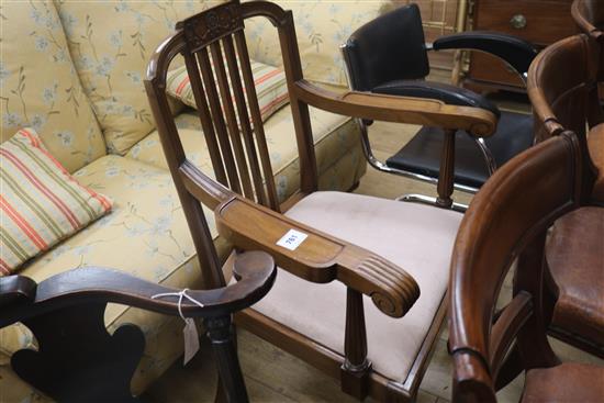 A Regency style mahogany elbow chair